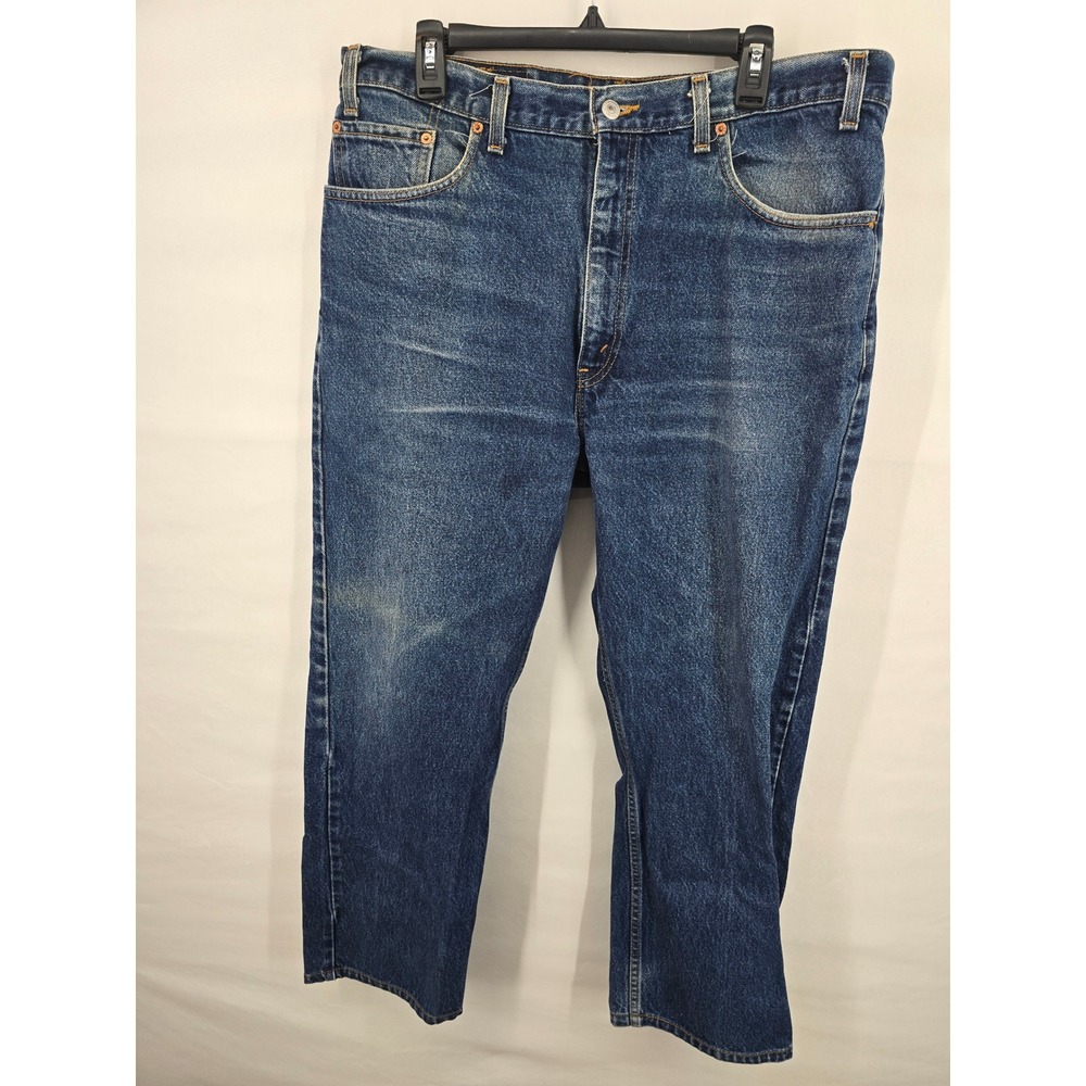 Vintage Levis 505 Regular Fit Straight Leg Blue Denim Jean Men 38x30 Medium Wash